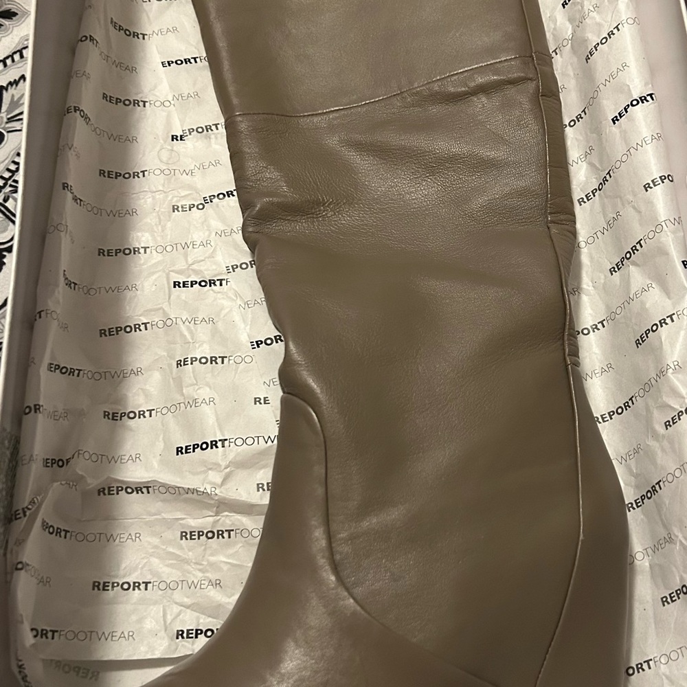 Report Taupe Knee High Boots Sleek Design